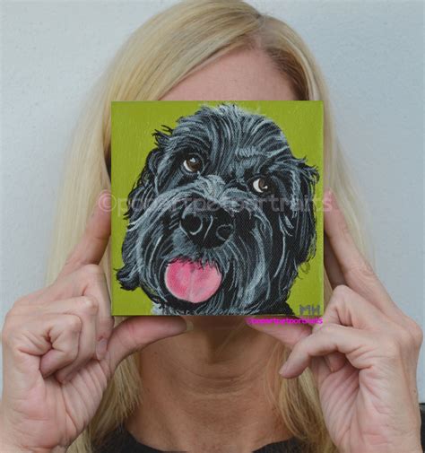 Hand Made Pet Portrait Custom Dog Painting Dog Portrait Personalized