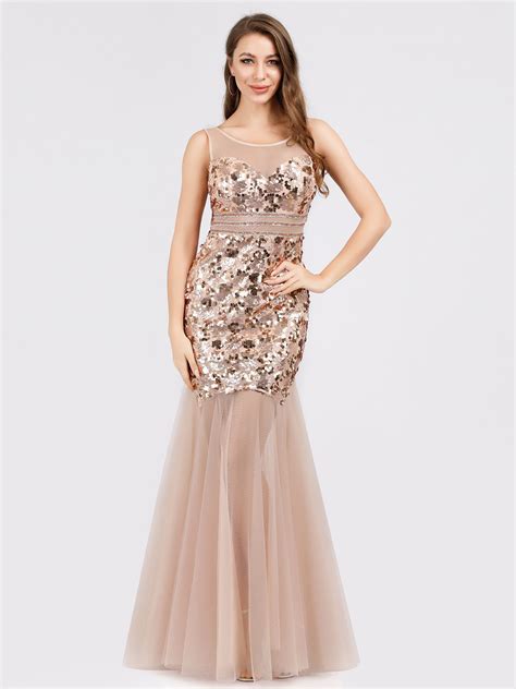 Ever Pretty Long Sequins Mermaid Evening Prom Gowns Formal Celebrity