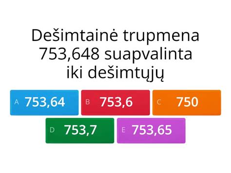 Trupmeniniai Skaičiai 6 Klasė Quiz