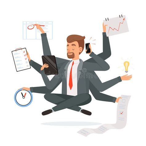 Multitasking Businessman Stock Vector Illustration Of Assiduous 37615415
