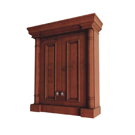 Allen Roth W X H X 8 In D Cherry Bathroom Wall Cabinet In The
