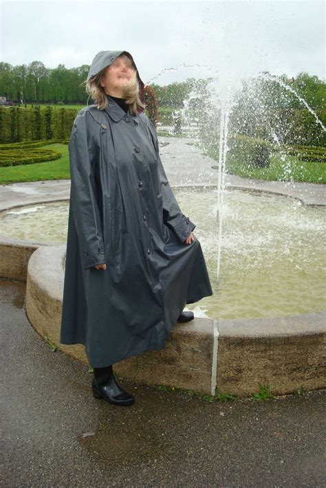 Damen Kleppermantel Gummimantel Regenmantel Raincoat Rubbercoat Gr