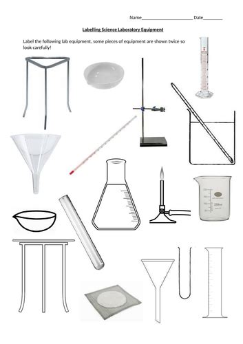 Science Laboratory Equipment Worksheet Teaching Resources