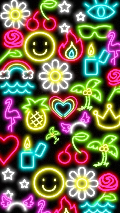 Neon Collage Wallpapers Wallpaper Cave