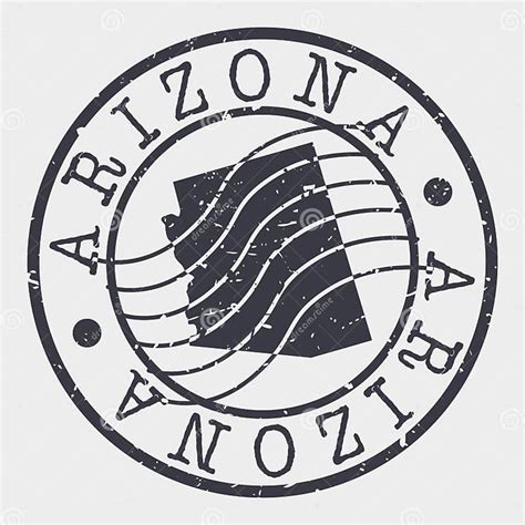 Arizona Stamp Postal Map Silhouette Seal Passport Round Design