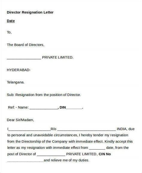 Check spelling or type a new query. Sample Director Resignation Letters - 12+ Free Sample ...