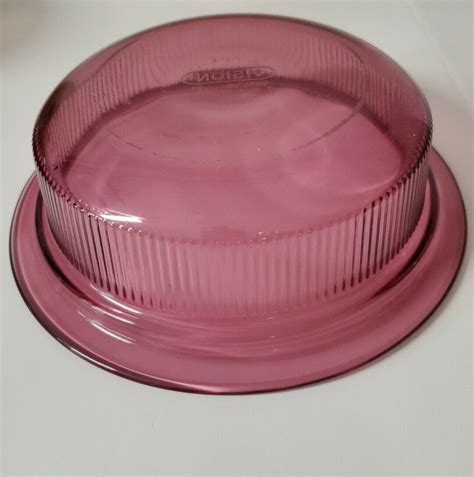 Vision Corning 1 Quart Cranberry Casserole Bowl Dish With Glass Lid V 31 B Ebay