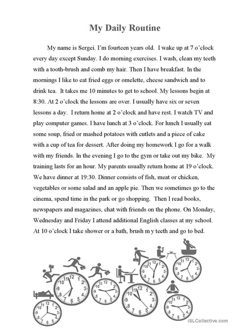 My Daily Routine Present Simple Re English Esl Worksheets Pdf Doc