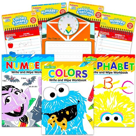 Sesame Street Workbook Preschool Set 8 Pc Bundle With Elmo Sesame