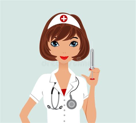 Nurse A Vector Illustration Of An Attractive Nurse Ready To Make An Injection Ad