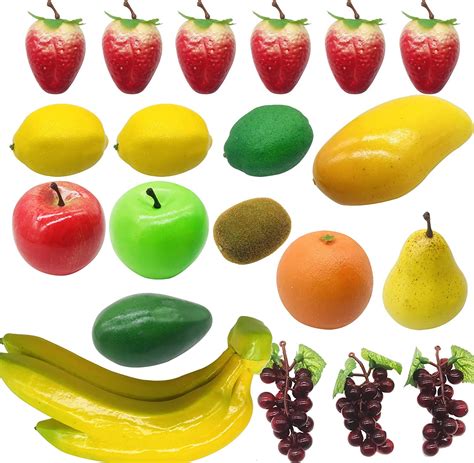 Woohome 20 Pcs Realistic Fake Fruits For Decoration