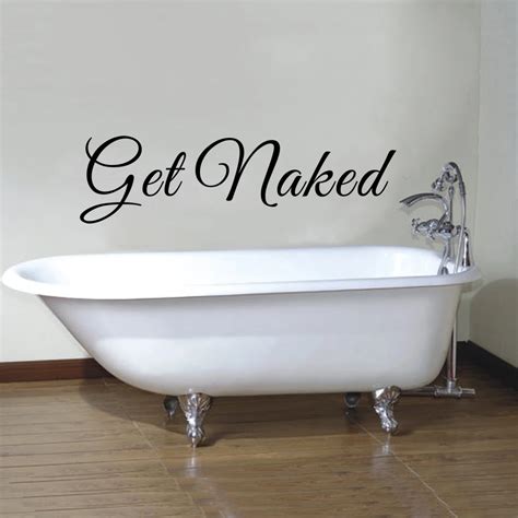 Bathroom Wall Decal Get Naked Vinyl Decal Bath Room Words Letters Cm X Cm In Wall Stickers