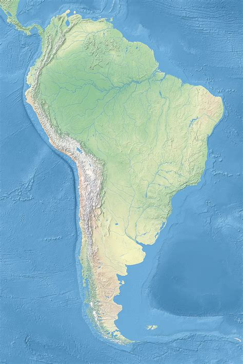 South America Topographic Map Carolina Map