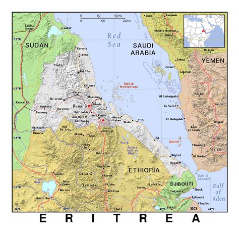 Eritrea Map Of Africa Eritrea Map And Satellite Image The Country