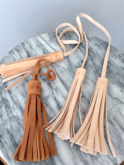 Monogrammable Leather Double Tassel Purse Accessory