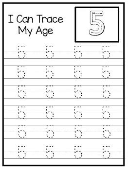 You need the free acrobat reader to view and print pdf files. 10 How Old I Am Age 5 Number Tracing and Learning PreK-KDG Worksheets and Activi