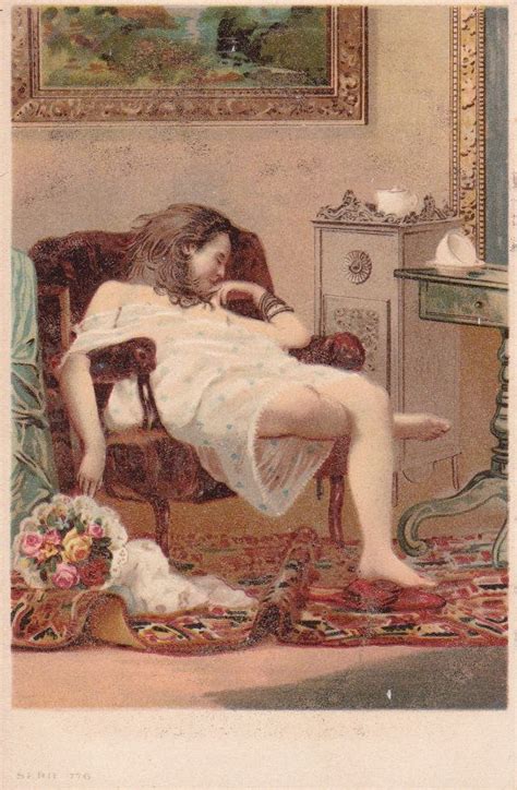 Woman In Chair Vintage Risque Postcard Etsy Postcard Vintage