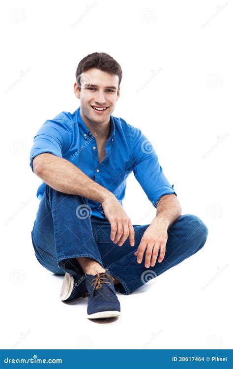 Casual Guy Sitting Stock Photo Image Of Attractive Smiling 38617464