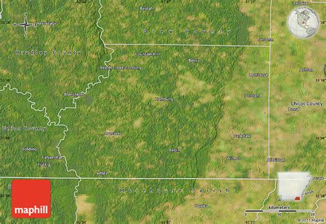 Satellite Map Of Ashley County