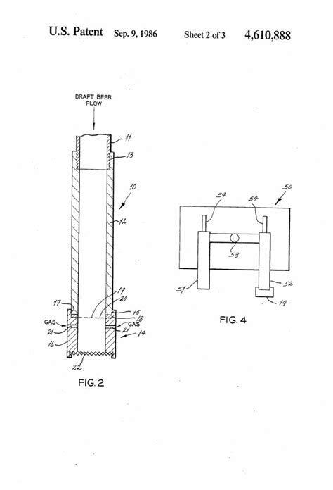Patent No 4610888a Beer Foam Enhancing Process And Apparatus