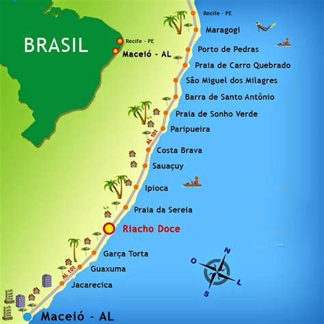 Mapas Do Litoral Norte De Alagoas Mapasblog