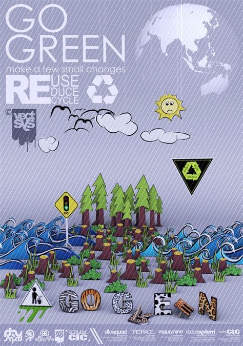 15 Contoh Gambar Desain Poster Lingkungan Go Green
