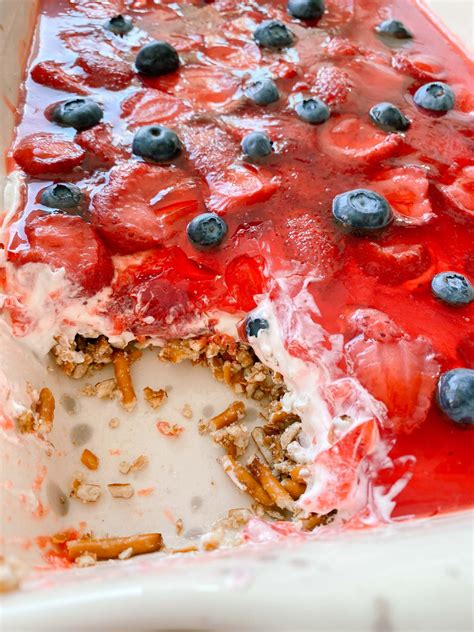 Strawberries N Cream Pretzel Salad Dessert Recipe Simply Taralynn