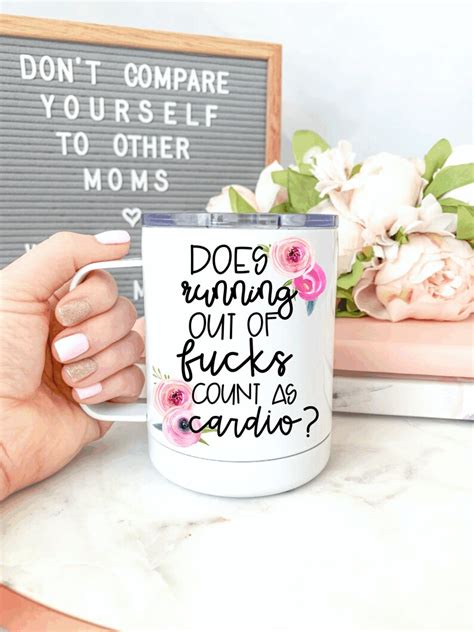 Funny T Mug Does Running Out Of Fcks Count As Cardio Etsy