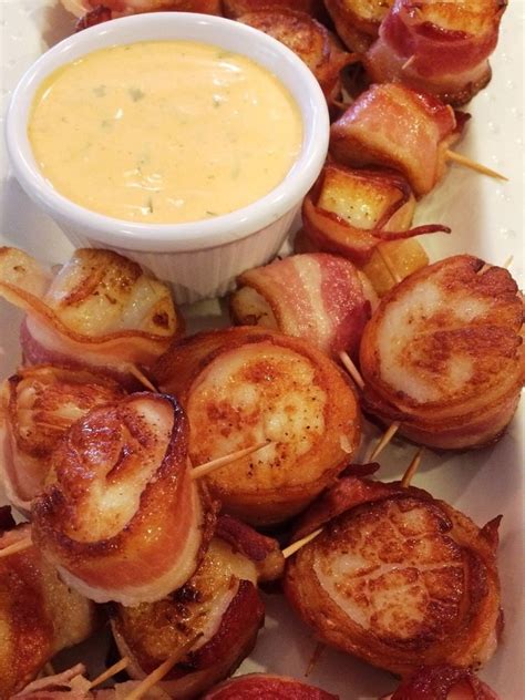 Super Easy Bacon Wrapped Scallops With Spicy Mayo Seafoodrecipes