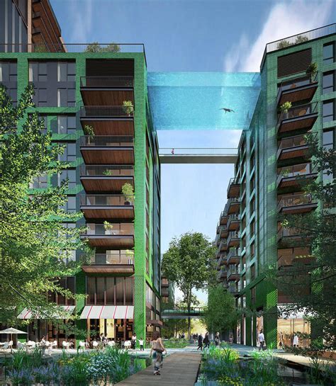 Glass pool top of building. Sky Pool: 25m Glass Swimming Pool Connecting Two London ...