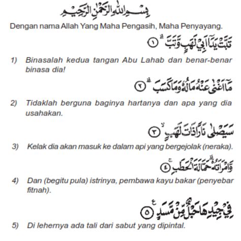 Surat Al Lahab Dan Artinya