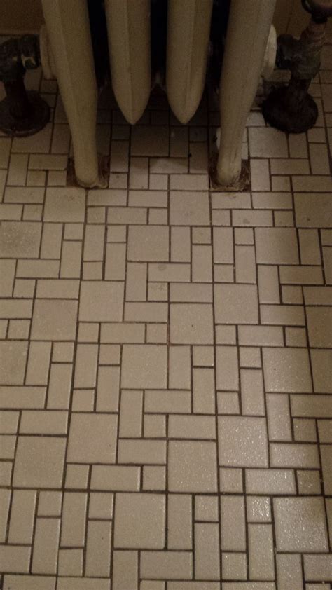 Clean the tile to remove any dirt, mildew, or soap scum using an abrasive bathroom cleaner. Hometalk | How to Clean or Paint Dirty Old Bathroom Floor ...