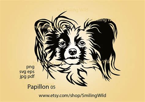 Papillon Dog Svg Vector Graphic Clipart Cuttable Dog Portrait Etsy