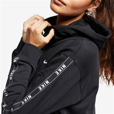 Womens Clothing Nike Sportswear Womens Logo Tape Hoodie Black