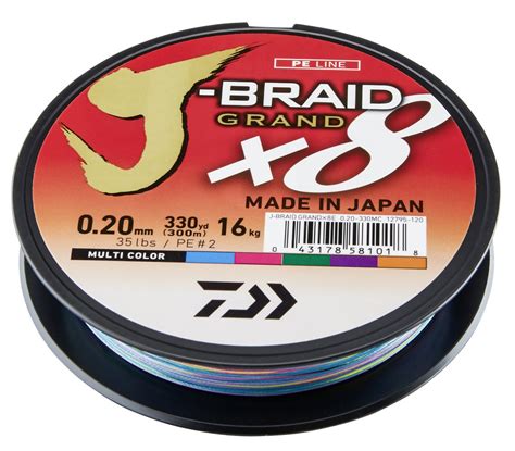 Daiwa J Braid X8 Grand Multicolor 150m Daiwa JbraidGrand Multicolour