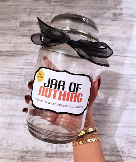 Jar Of Nothing Label Gag T Instant Download Printable Etsy Australia