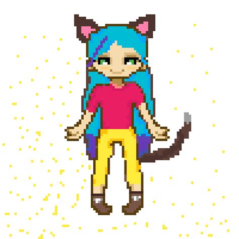 Pixilart Anime Cat Girl Pixelart By Anonymous