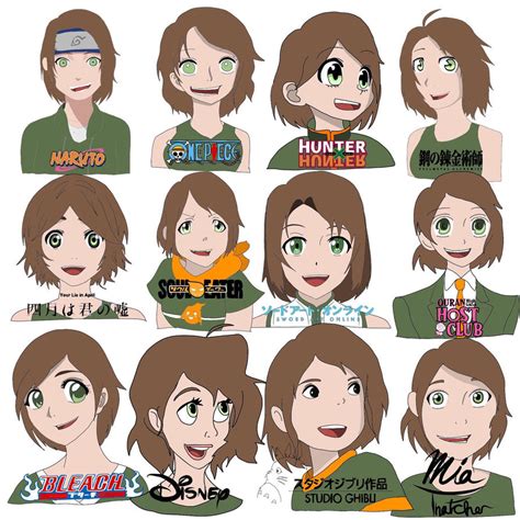 Me In 12 Different Anime Styles By Miatheturtle On Deviantart