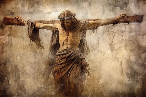 Jesus Cristo Crucificado Na Cruz No Monte Gólgota Morreu Pelos Pecados