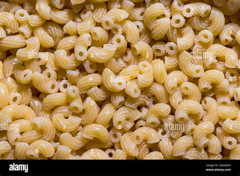 Top View Of Italian Cooked Chifferi Pasta Stock Photo Alamy