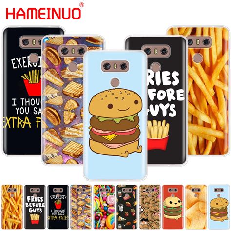 Hameinuo Cute Food Fries Burger Funny Case Phone Cover For Lg G7 Q6 G6