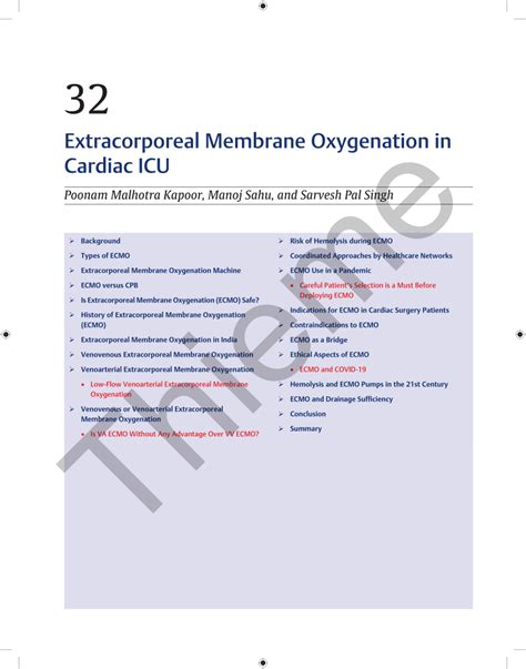 Pdf Extracorporeal Membrane Oxygenation In Cardiac Icu