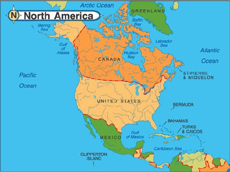 North America Map State Map