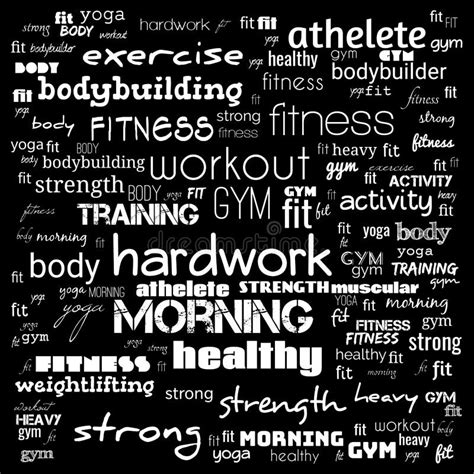 Fitness Sport Gymlifestyle Health Conceptword And Icon Cloudt