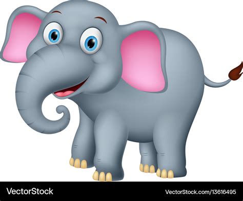 Happy Elephant Cartoon Royalty Free Vector Image