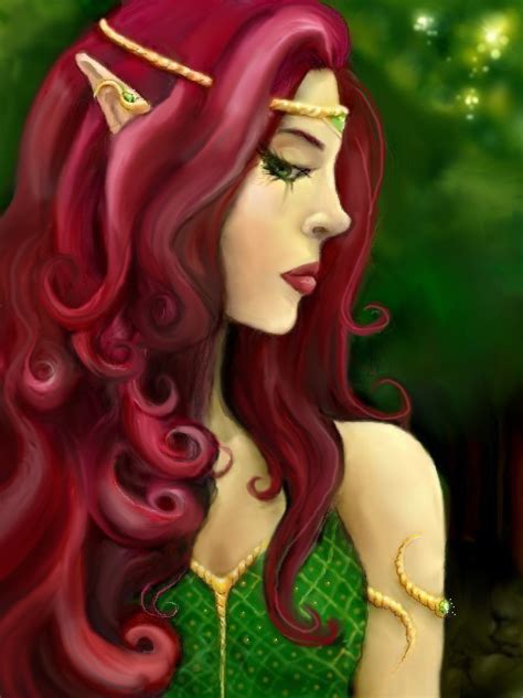 Red Haired Elf Girl By Unholy Warlock On Deviantart
