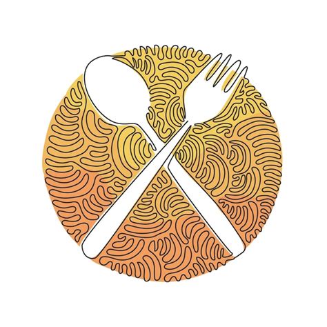Premium Vector Single Continuous Line Drawing Crossed Spoon And Fork