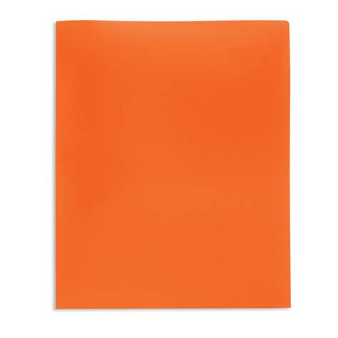 School Grade 2 Pocket Poly Folder Letter Size Orange