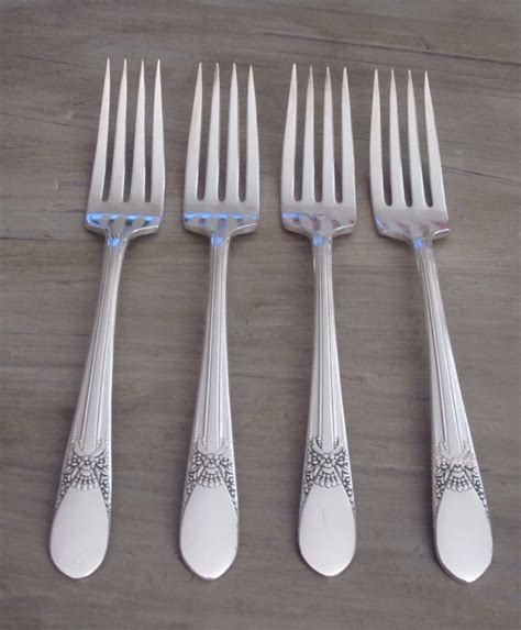 Shop with afterpay on eligible items. Wm Rogers IS Beloved Silverplate Set 4 Dinner Forks Floral ...