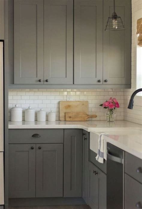 This kitchen definitely proves there's no such thing as too much blue. 15 Grey Kitchen Cabinet Makeover Ideas - GODIYGO.COM